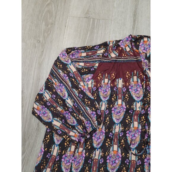 Johnny‎ Was Rocco Blouson Peasant Boho Long Sleeve Shirt SizeLarge - Picture 3 of 9